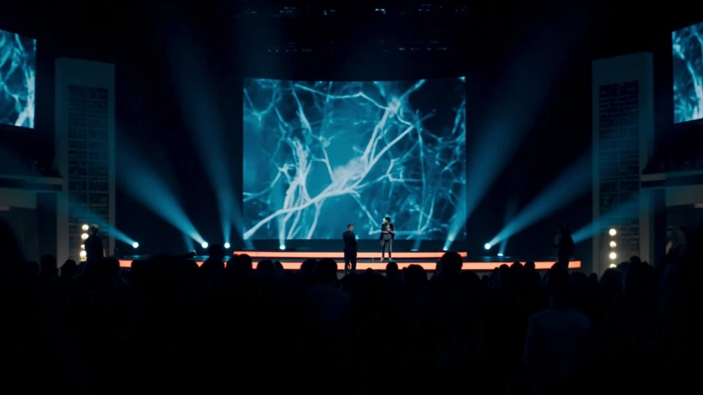 Curved LED mainstage at a 1,200-seat research summit